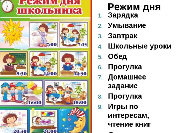 Режим дня школьника