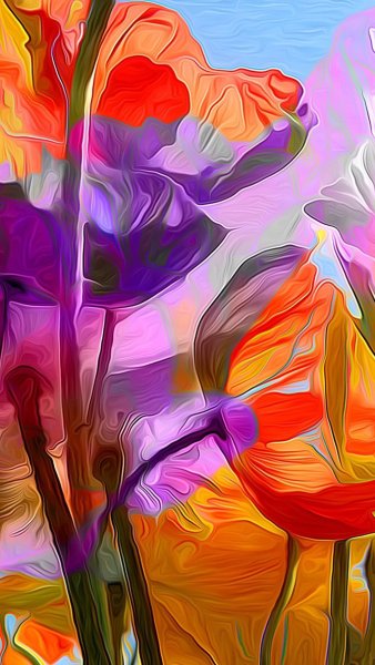 Абстрактные яркие цветы