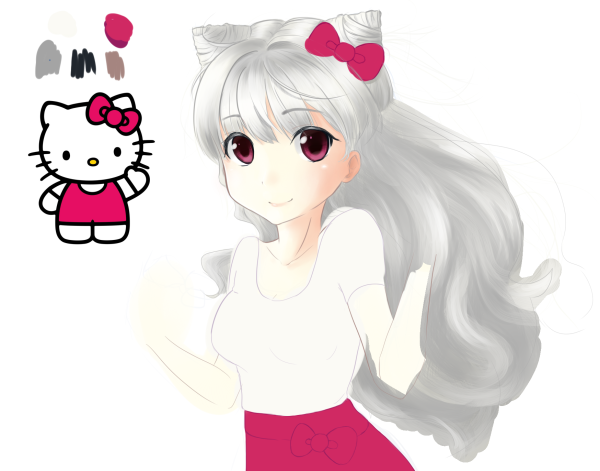 Аниме девочка Хэллоу Китти