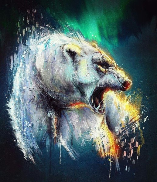 Белый медведь арт