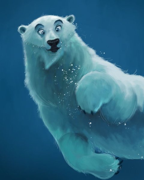 Белый медведь арт