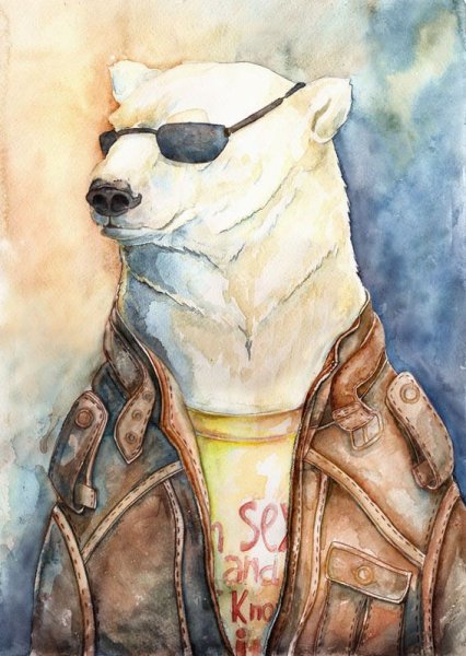Белый медведь в очках