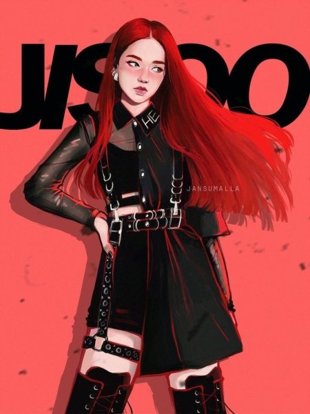 Джису Ким Блэк Пинк арт