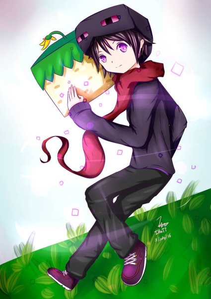 Аниме майнкрафт ЭНДЕРМЕН И КРИПЕР