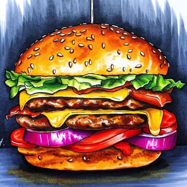 Нарисовать бургер