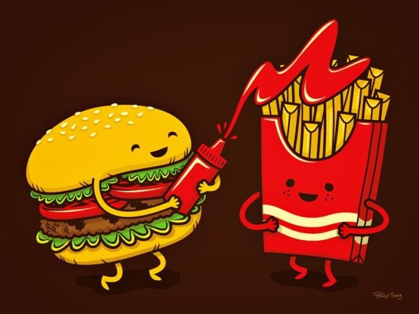 Граффити с фастфудом