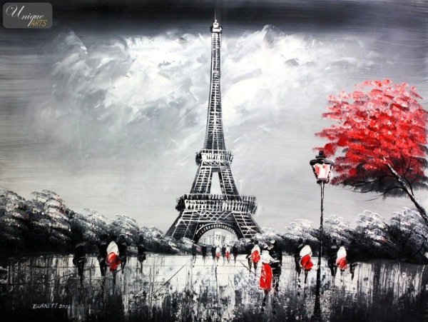 Париж черно красный живопись