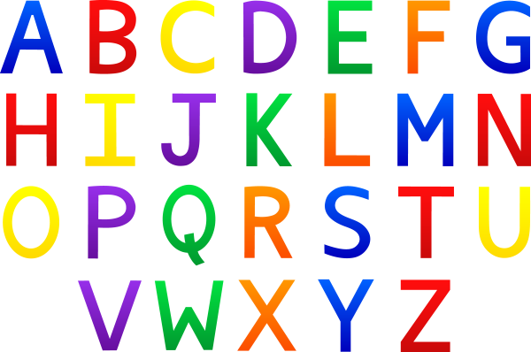 Английский алфавит цветные буквы