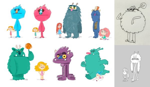 Герои мультика Катя и эф