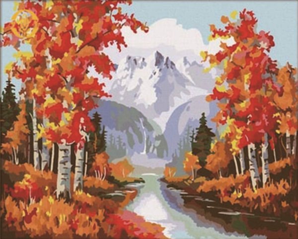 Осенний пейзаж по номерам