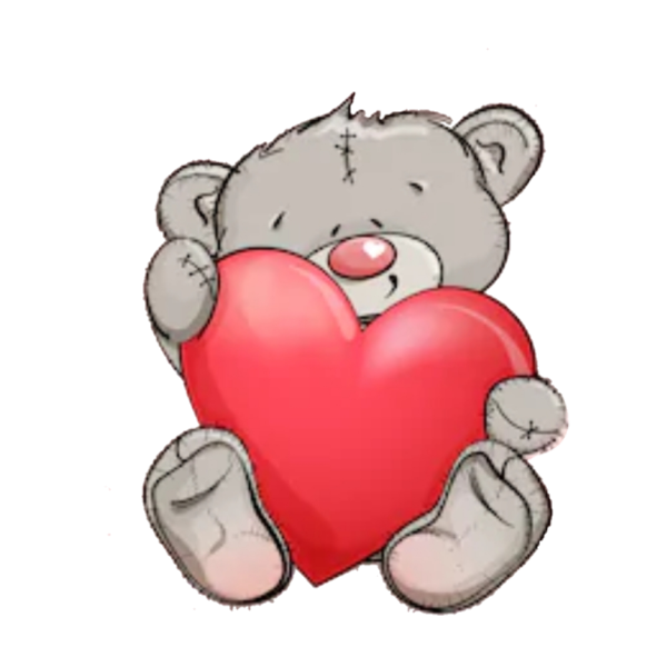 Мишка держит сердечко