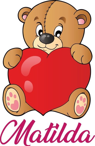 Мишка держит сердечко