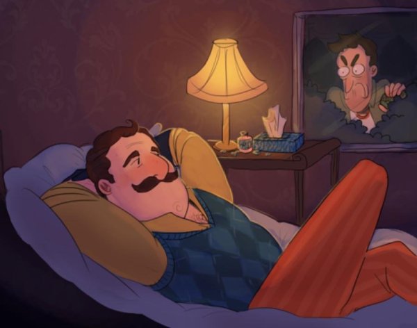 Привет сосед арт главный герой