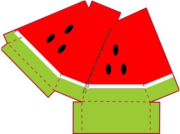 Арбуз из бумаги объемный