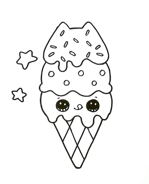 Раскраски милые мороженки