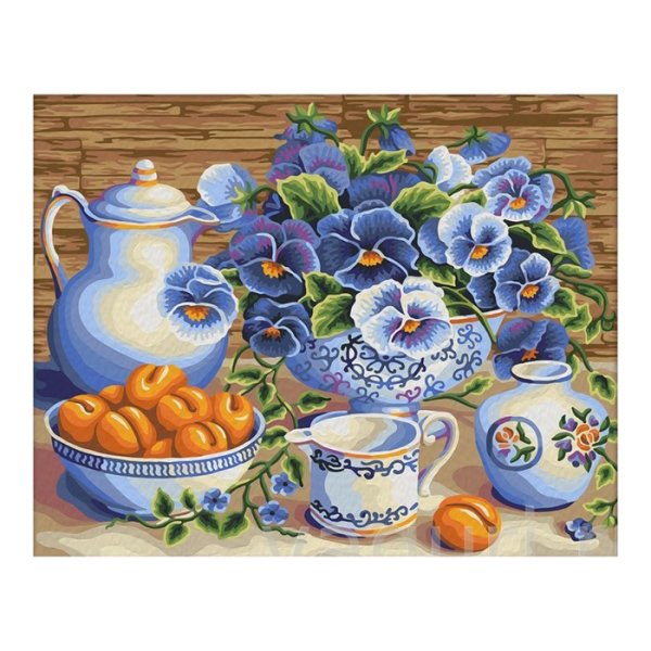 Картина по номерам «Анютины глазки» 40х50 см