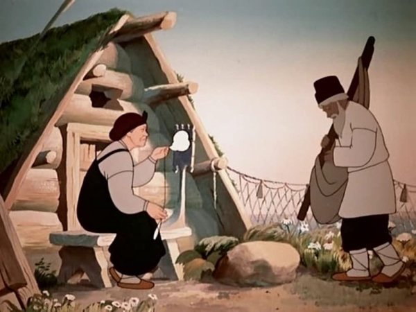 Сказка о рыбаке и рыбке мультфильм 1950