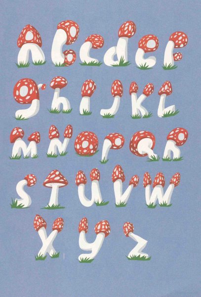 Грибной шрифт