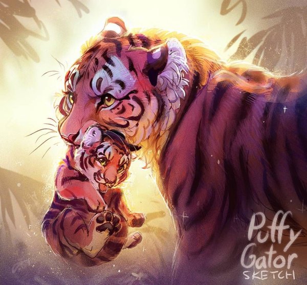 Тигр и тигрица арт