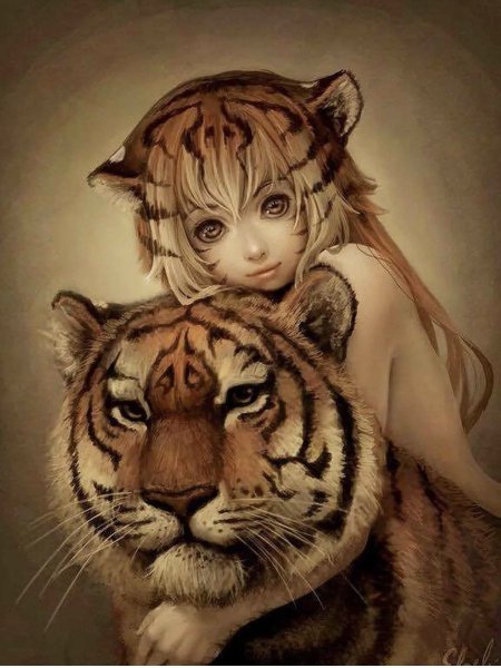 Тигр и девушка