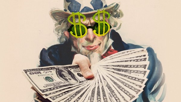 Человек с деньгами арт