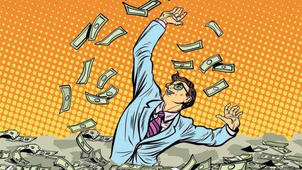 Человек с деньгами арт