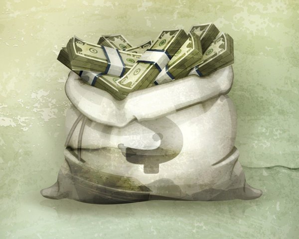 Мешок с деньгами арт