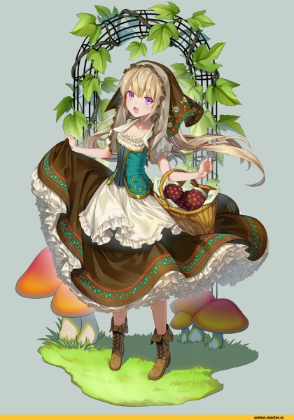 Аниме девушка с корзинкой