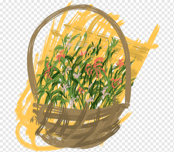 Корзина с цветами арт