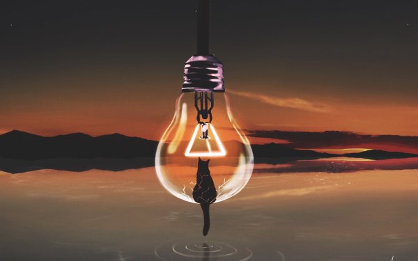 Лампочка на фоне заката