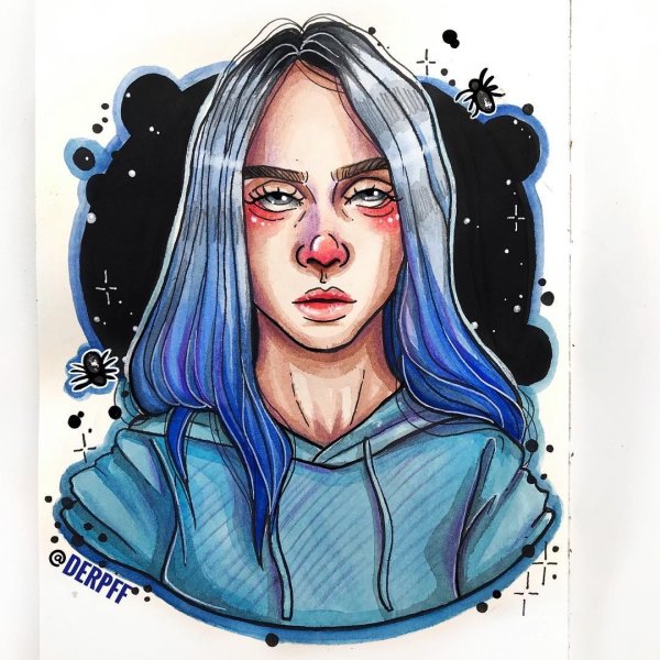 Рисунки Билли Айлиш Инстаграм