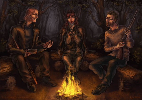 Викин отец дети у костра арт