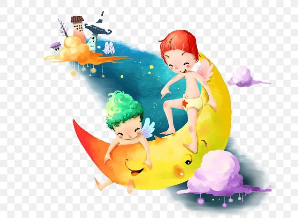 Дети Фантазеры на прозрачном фоне