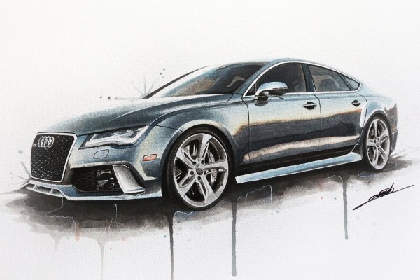 Ауди rs7 рисовать