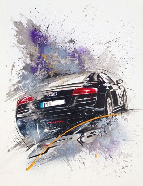 Машина акварелью