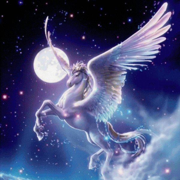 Гифка Единорог спокойной ночи