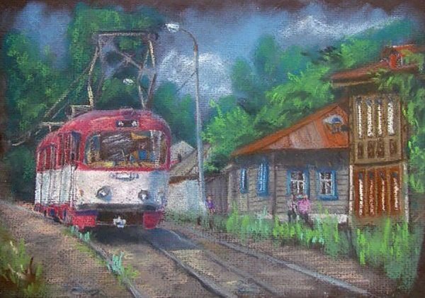 Трамвай пастелью