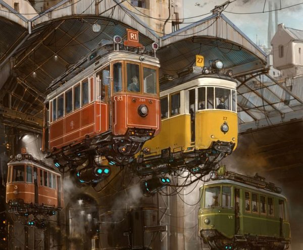 Трамвай дизельпанк стимпанк