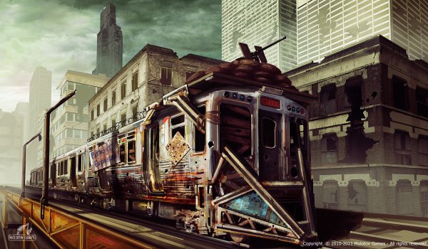 Дизельпанк поезда концепт арт