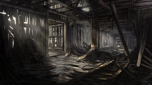 Разрушенное здание внутри