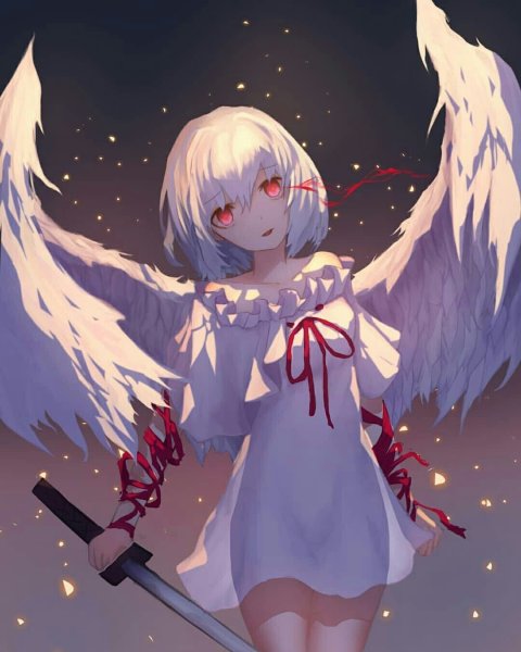 Ангел аниме арт девушка