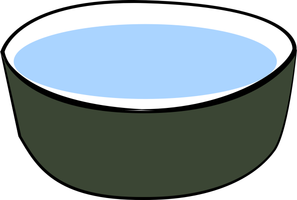 Вода в прозрачной миске