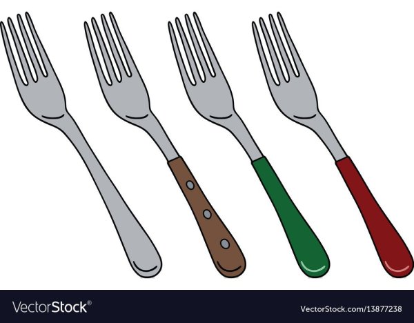 Вилка мультяшная на прозрачном фоне