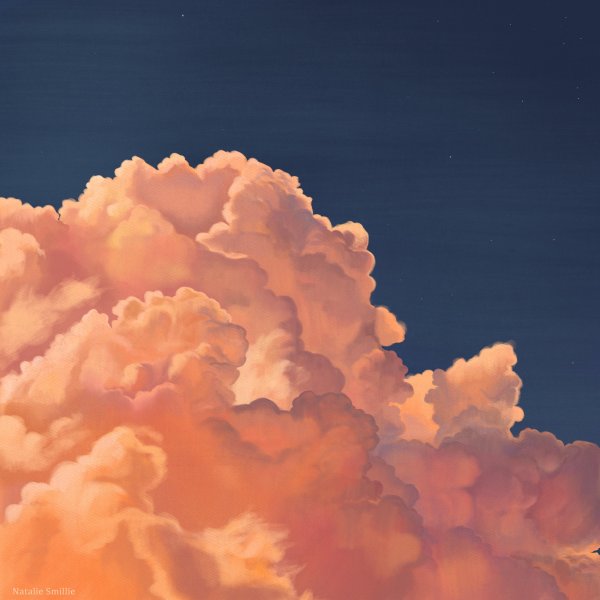 Оранжевые облака арт