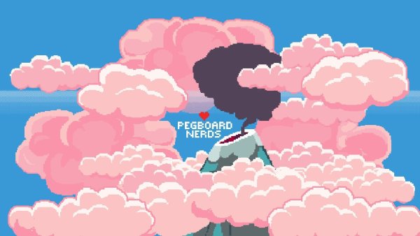 Розовые пиксельные облака