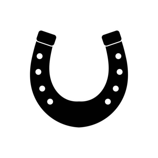 Подкова черная на белом фоне