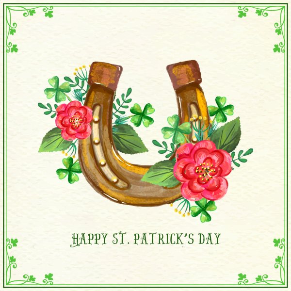 Подкова с цветами