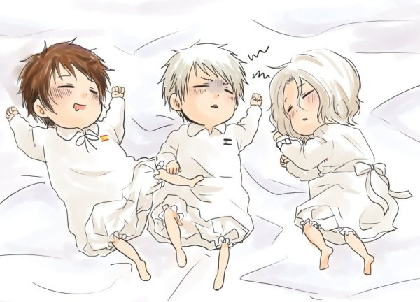 Аниме малыши тройняшки