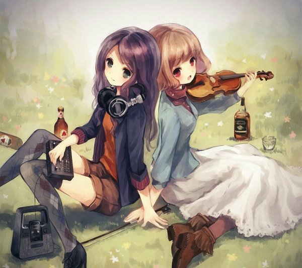 Аниме девушки подруги