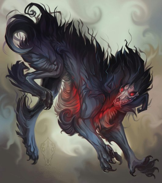 Фамильяр демон волк арт